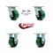 Service Caster 4 Inch Green Poly on Steel Caster Set with Roller Bearings 2 Swivel Lock 2 Rigid SCC-30CS420-PUR-GB-BSL-2-R-2 - alternate 4